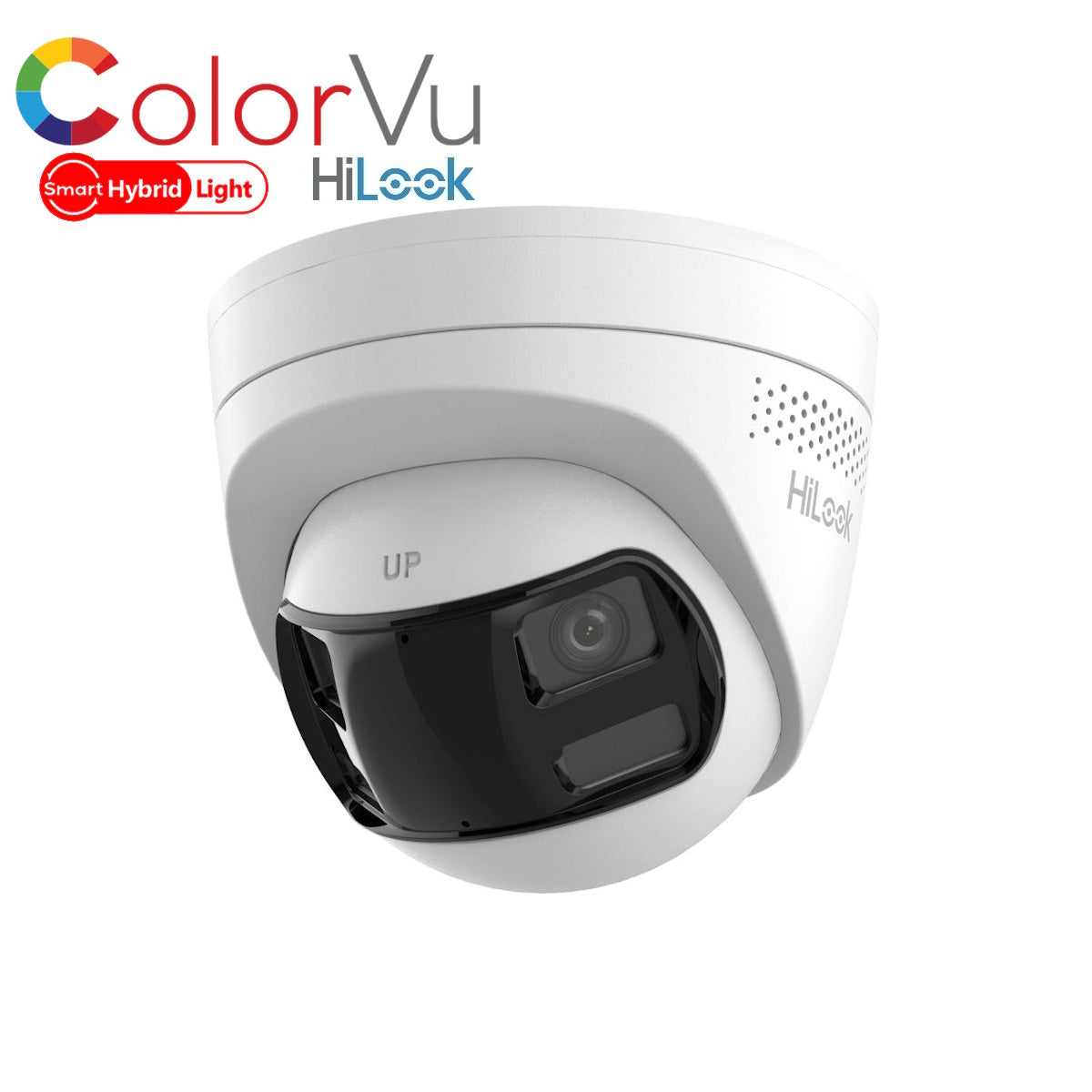 IPC-T260HAD-LUF/SL 2.8mm HiLook 6MP 180 Degrees Hybrid ColorVu & IR IP POE network turret camera with 30m IR & LED, Two-way Audio