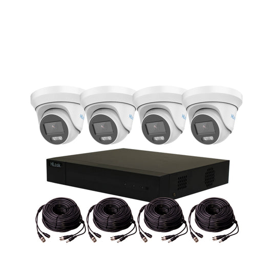 5MP HiLook ColorVu TVI CCTV Kit With 4 Cameras, Built-in Mic, 2TB HDD & Ready Made Cables