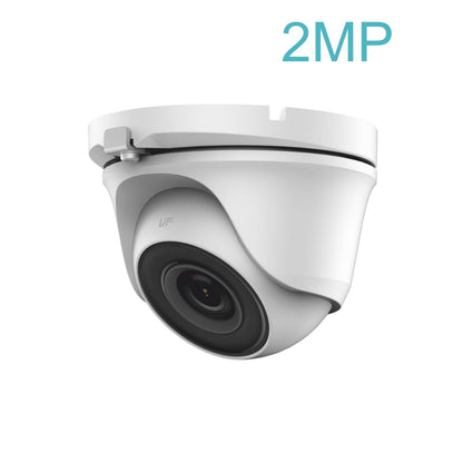 THC-T120-MS 2.8mm HiLook 2MP 1080P HD-TVI analogue turret camera with built-in mic and 20m IR in white