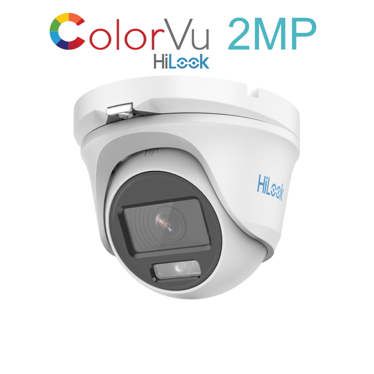 THC-T129-M 2.8mm HiLook 2MP 1080P HD-TVI ColorVu analogue turret camera with 20m LED in white or grey