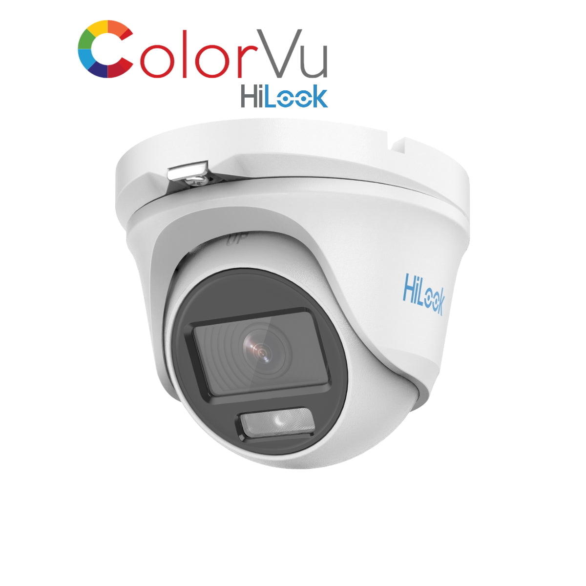 THC-T159-MS 2.8mm HiLook 5MP 3K ColorVu HD-TVI analogue turret camera with built-in mic and 20m LED