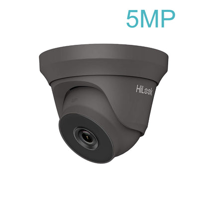THC-T250-MS 2.8mm HiLook 5MP HD-TVI analogue turret camera with built-in mic and 40m IR in white or grey