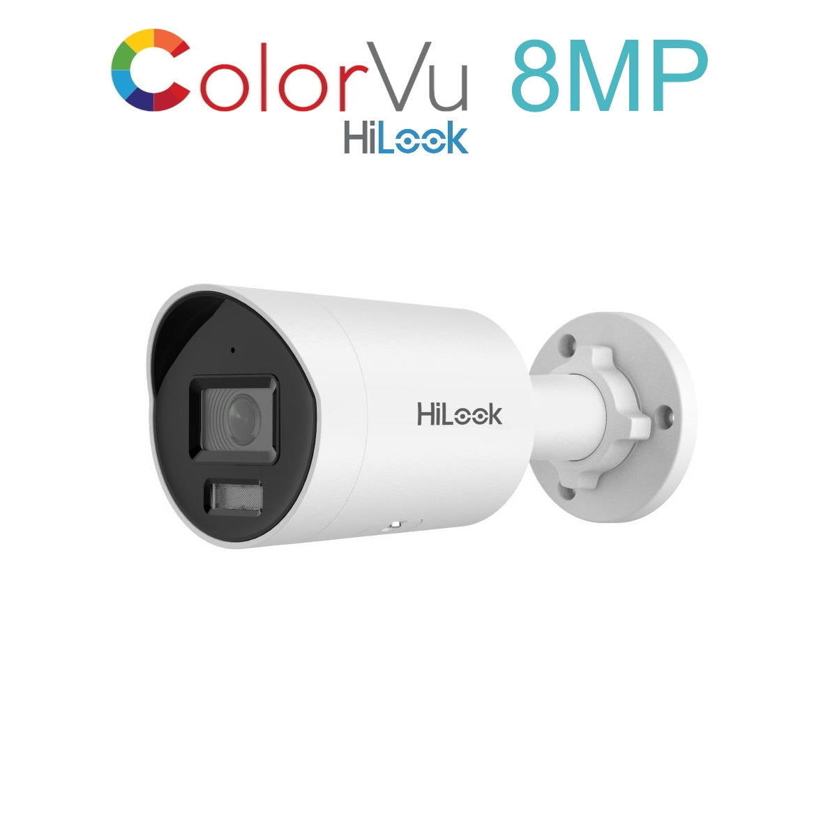 IPC-B189H-MU 2.8mm HiLook 8MP 4K Ultra HD ColorVu IP POE network bullet camera, 40m LED, built-in Microphone