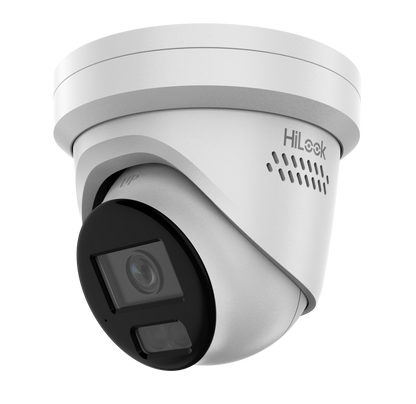 IPC-T2120HAP-LUF/SL 2.8mm HiLook 12MP Hybrid IP Network Turret Camera with Two-way Audio, Siren & Strobe and 30m IR & White Light