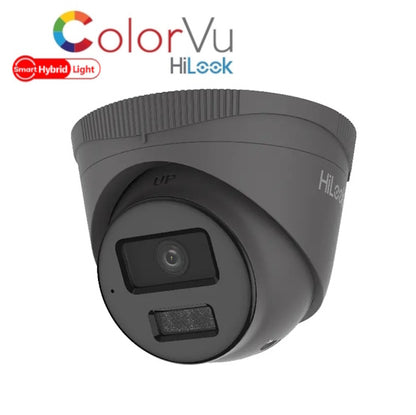 IPC-T249HAA-LU 2.8mm HiLook 4MP ColorVu 3.0 IP PoE network turret camera with 30m IR & white light, built-in mic