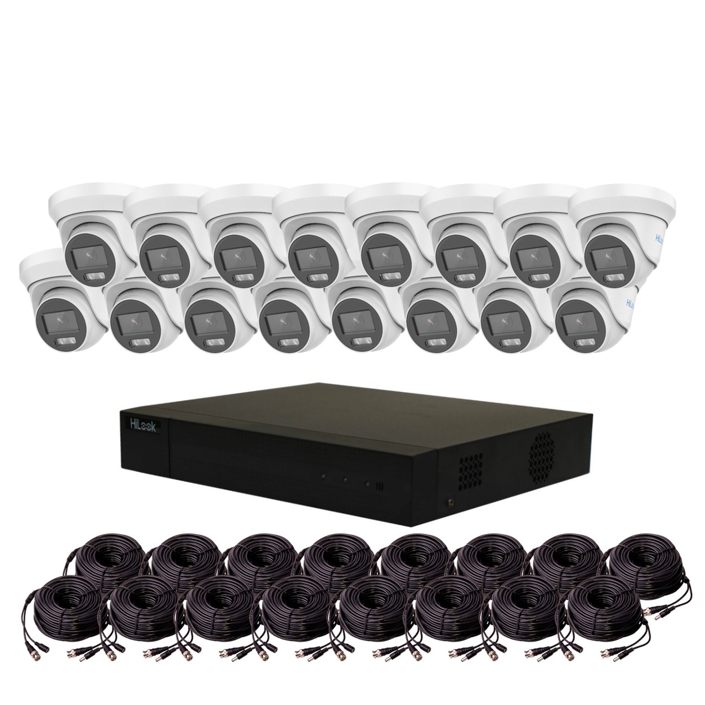 5MP HiLook ColorVu TVI CCTV Kit With 16 Cameras, Built-in Mic, 8TB HDD & Ready Made Cables