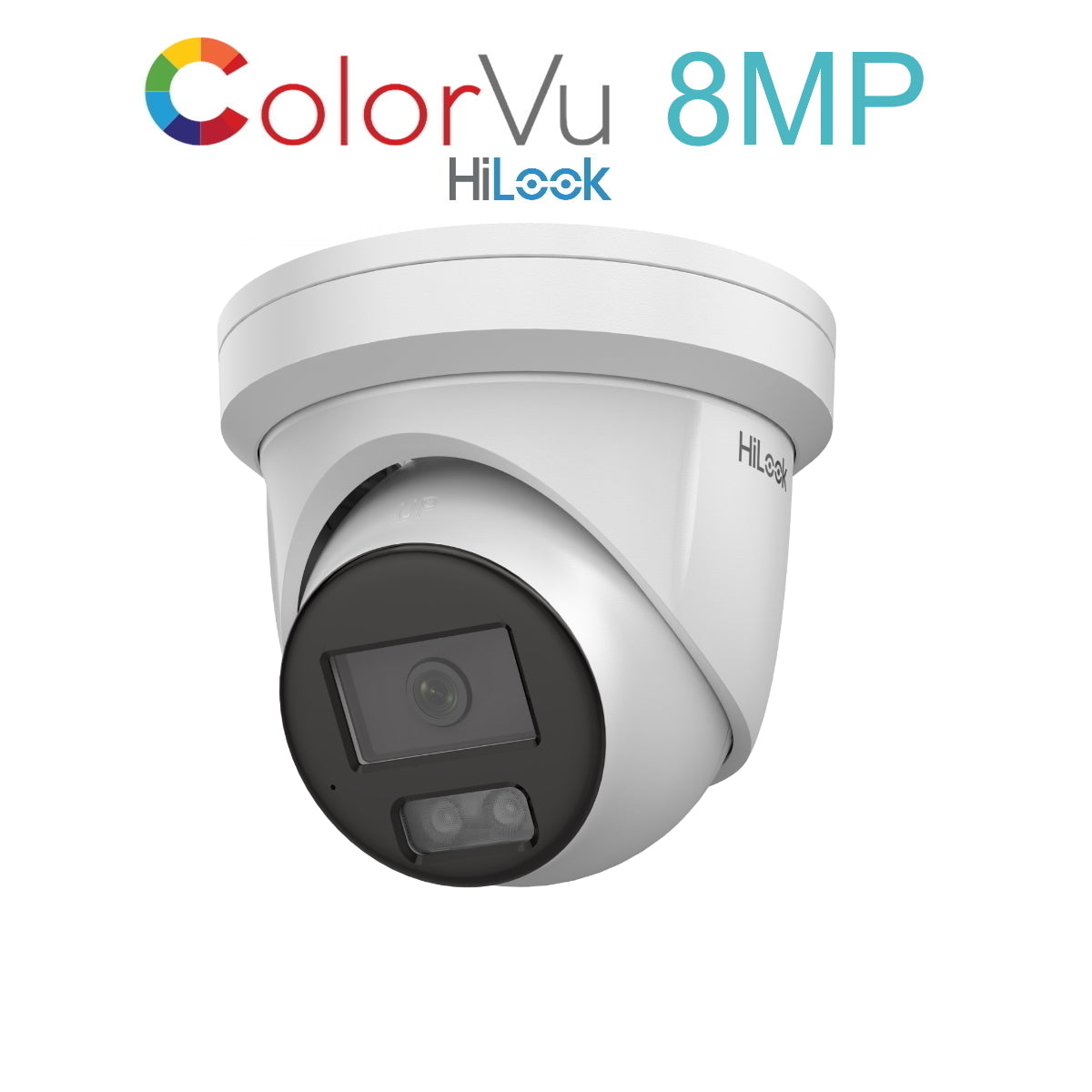 IPC-T289H-MU 2.8mm HiLook 8MP 4K Ultra HD ColorVu IP POE network turret camera, 30m LED, built-in Microphone